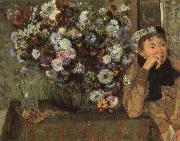 Edgar Degas Woman with Chysanthemums oil painting reproduction